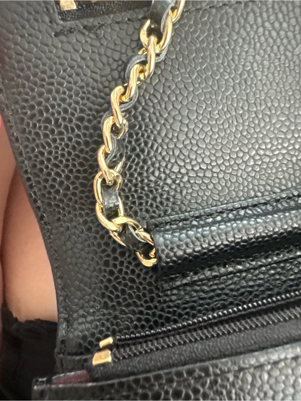CHANEL Black Quilted Bag with Gold CC